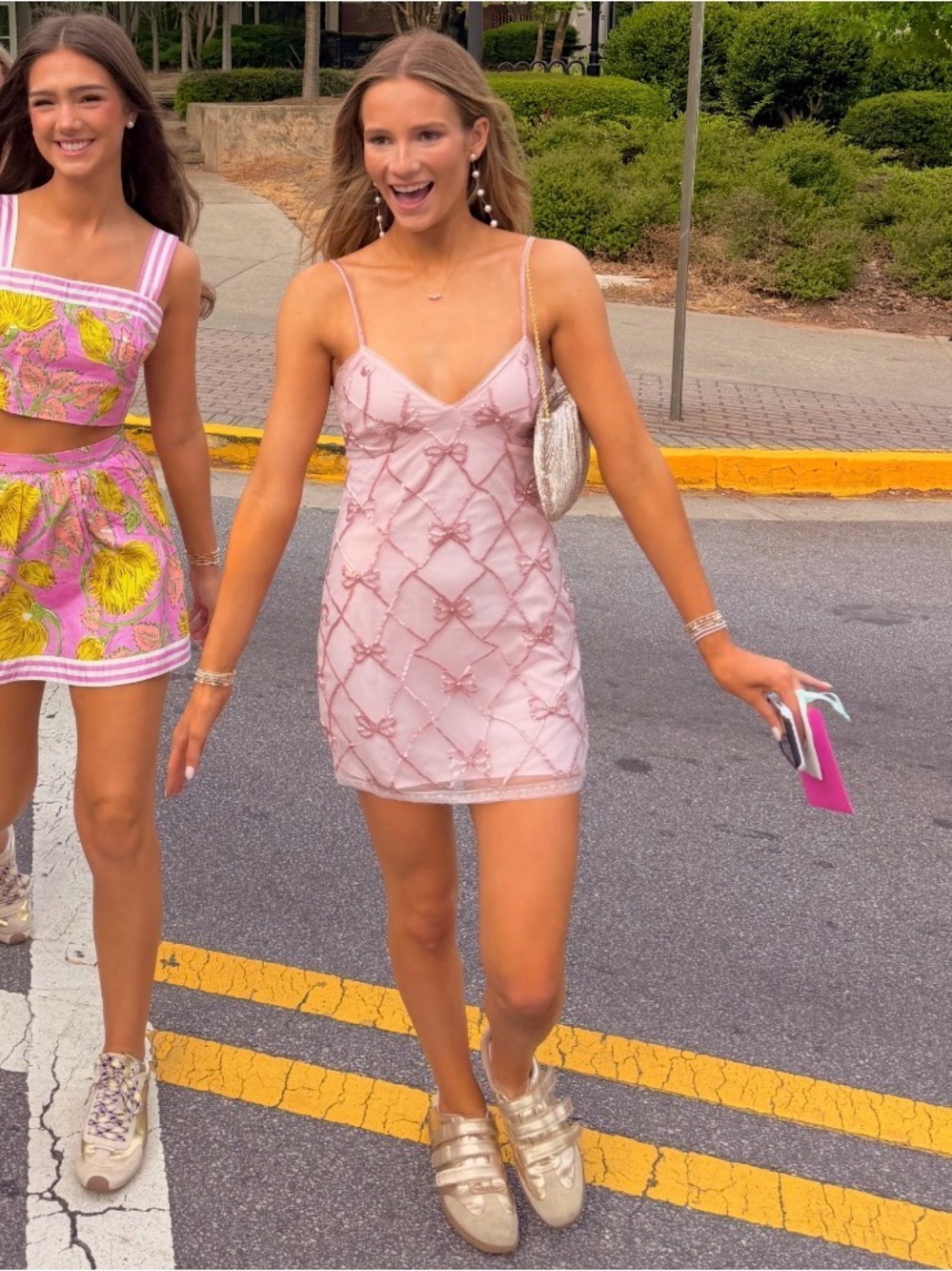 Loveshack Shella Beaded Bow Mini Dress - Picture 1 of 6